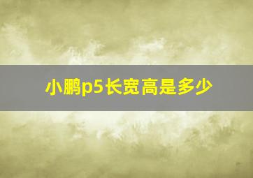 小鹏p5长宽高是多少