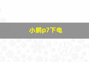 小鹏p7下电