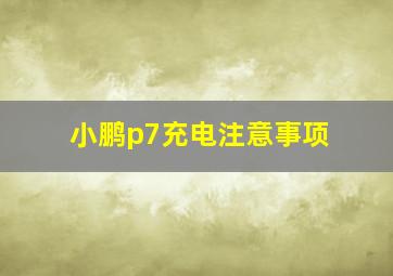 小鹏p7充电注意事项