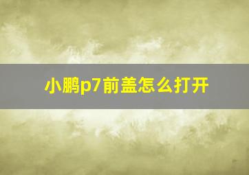 小鹏p7前盖怎么打开