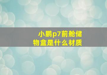 小鹏p7前舱储物盒是什么材质