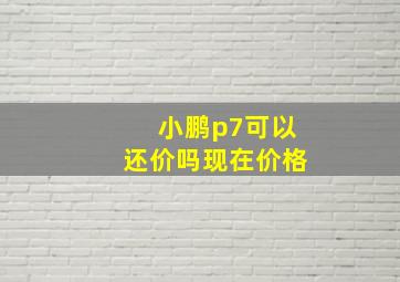 小鹏p7可以还价吗现在价格