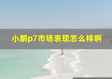 小鹏p7市场表现怎么样啊