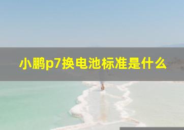 小鹏p7换电池标准是什么