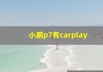 小鹏p7有carplay