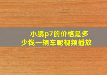 小鹏p7的价格是多少钱一辆车呢视频播放