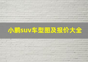 小鹏suv车型图及报价大全