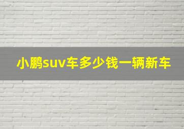 小鹏suv车多少钱一辆新车