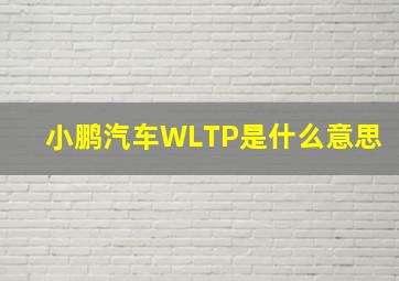 小鹏汽车WLTP是什么意思