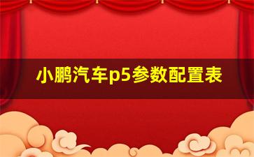 小鹏汽车p5参数配置表