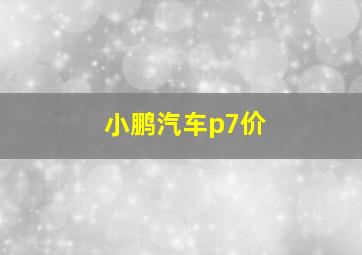 小鹏汽车p7价