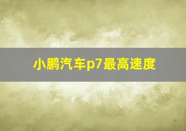 小鹏汽车p7最高速度