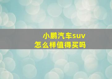 小鹏汽车suv怎么样值得买吗