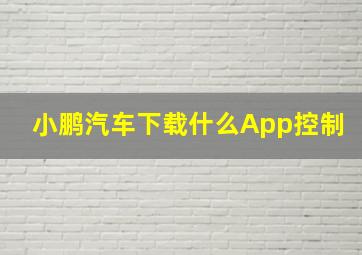 小鹏汽车下载什么App控制