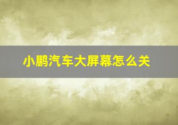 小鹏汽车大屏幕怎么关