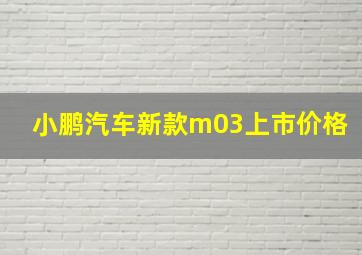 小鹏汽车新款m03上市价格