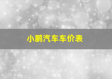 小鹏汽车车价表