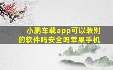 小鹏车载app可以装别的软件吗安全吗苹果手机