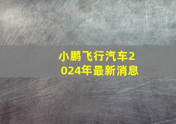 小鹏飞行汽车2024年最新消息