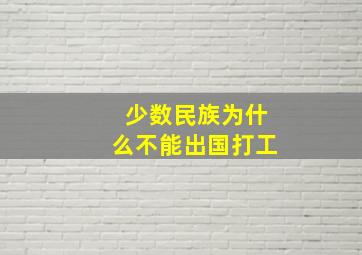 少数民族为什么不能出国打工