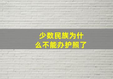 少数民族为什么不能办护照了