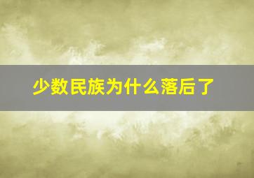 少数民族为什么落后了