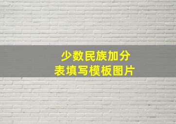 少数民族加分表填写模板图片