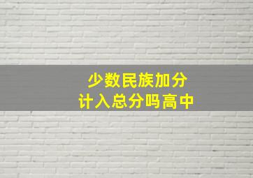 少数民族加分计入总分吗高中