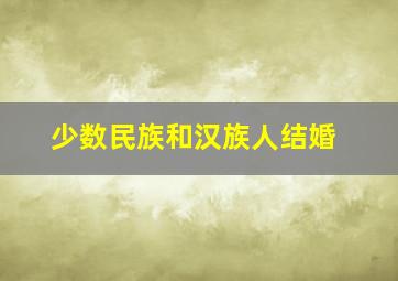 少数民族和汉族人结婚