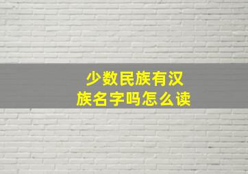 少数民族有汉族名字吗怎么读