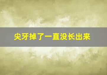 尖牙掉了一直没长出来