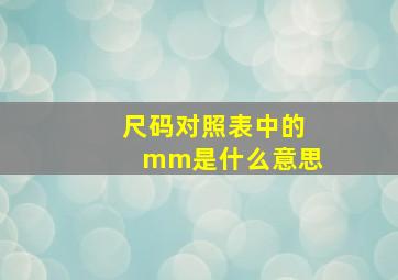 尺码对照表中的mm是什么意思