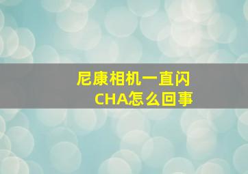 尼康相机一直闪CHA怎么回事