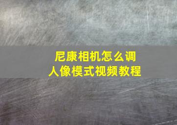 尼康相机怎么调人像模式视频教程