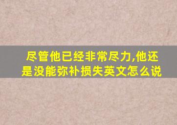 尽管他已经非常尽力,他还是没能弥补损失英文怎么说