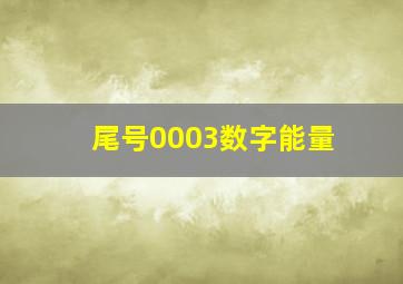 尾号0003数字能量