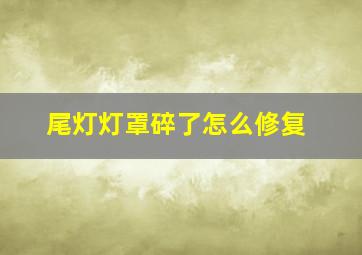 尾灯灯罩碎了怎么修复