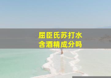 屈臣氏苏打水含酒精成分吗