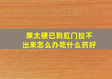 屎太硬已到肛门拉不出来怎么办吃什么药好