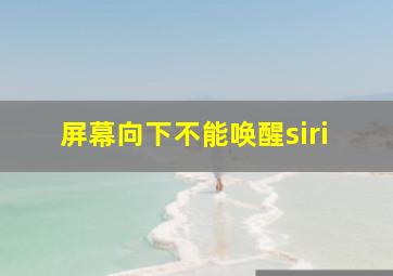 屏幕向下不能唤醒siri