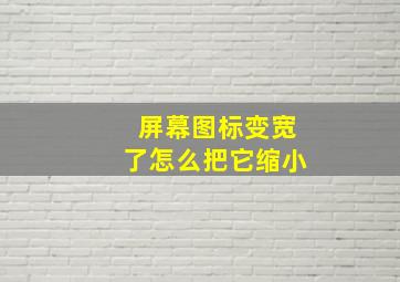 屏幕图标变宽了怎么把它缩小