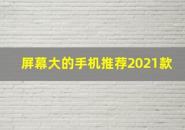 屏幕大的手机推荐2021款