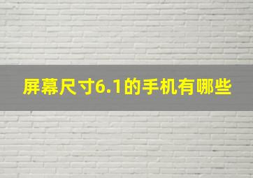 屏幕尺寸6.1的手机有哪些