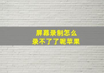 屏幕录制怎么录不了了呢苹果