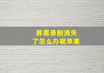 屏幕录制消失了怎么办呢苹果