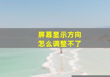 屏幕显示方向怎么调整不了