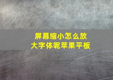 屏幕缩小怎么放大字体呢苹果平板