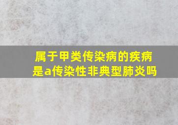 属于甲类传染病的疾病是a传染性非典型肺炎吗