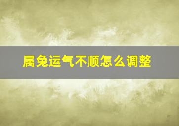 属兔运气不顺怎么调整