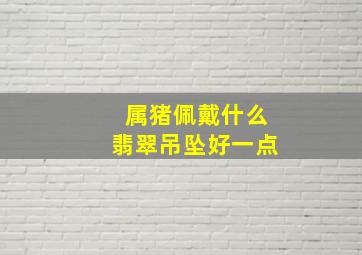 属猪佩戴什么翡翠吊坠好一点